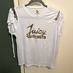 Women’s Juicy Couture Cutout Shoulder Short Sleeve Tee, Medium